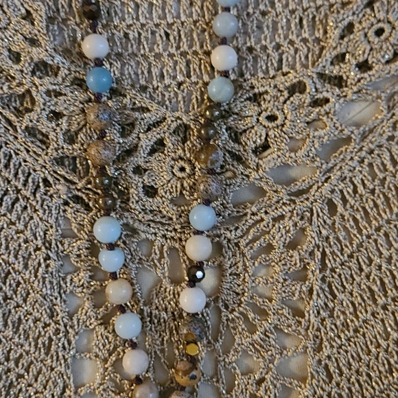 NWOT NEW GOLD SHIMMER CROCHET FRINGE SMALL SWEATER - Picture 12 of 16